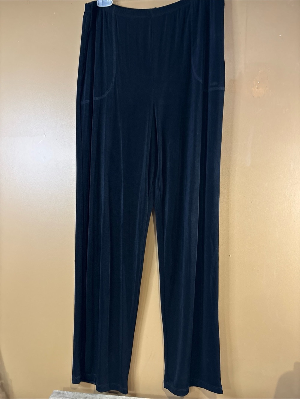 HC1021. Citiknits Knit Pants Womens Black  Slinky Stretch  A51524 Large Front Po